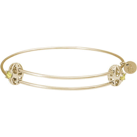 Graceful Bangle Bracelet - November Rhodium Plated Sterling Silver