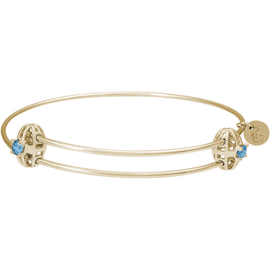 Graceful Bangle Bracelet - December Rhodium Plated Sterling Silver