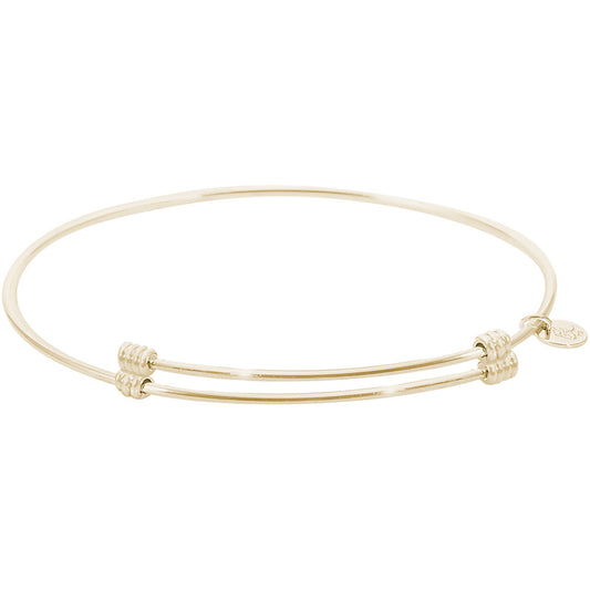 Alluring Bangle Bracelet - Rhodium Plated Sterling Silver, 7" Silver