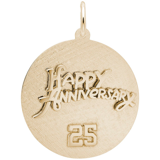 25th Anniversary Disc Charm - Elegant Silver Keepsake Gift 2012-025