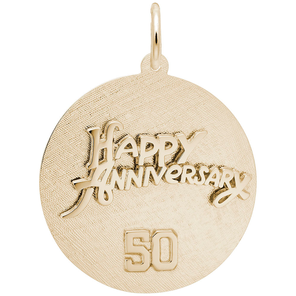 Fiftieth Anniversary Disc Charm - Elegant Silver Keepsake Gift 2012-050