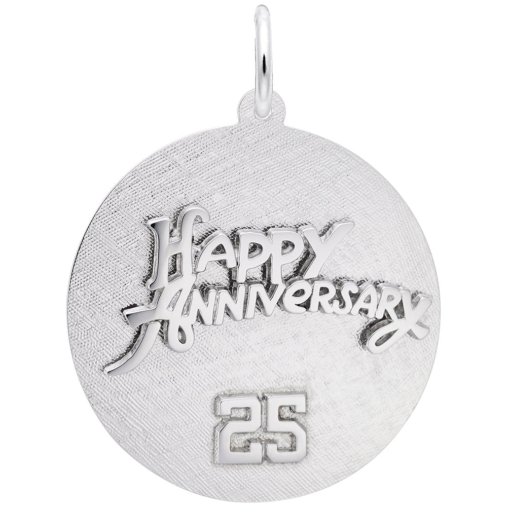 25th Anniversary Disc Charm - Elegant Silver Keepsake Gift 2012-025