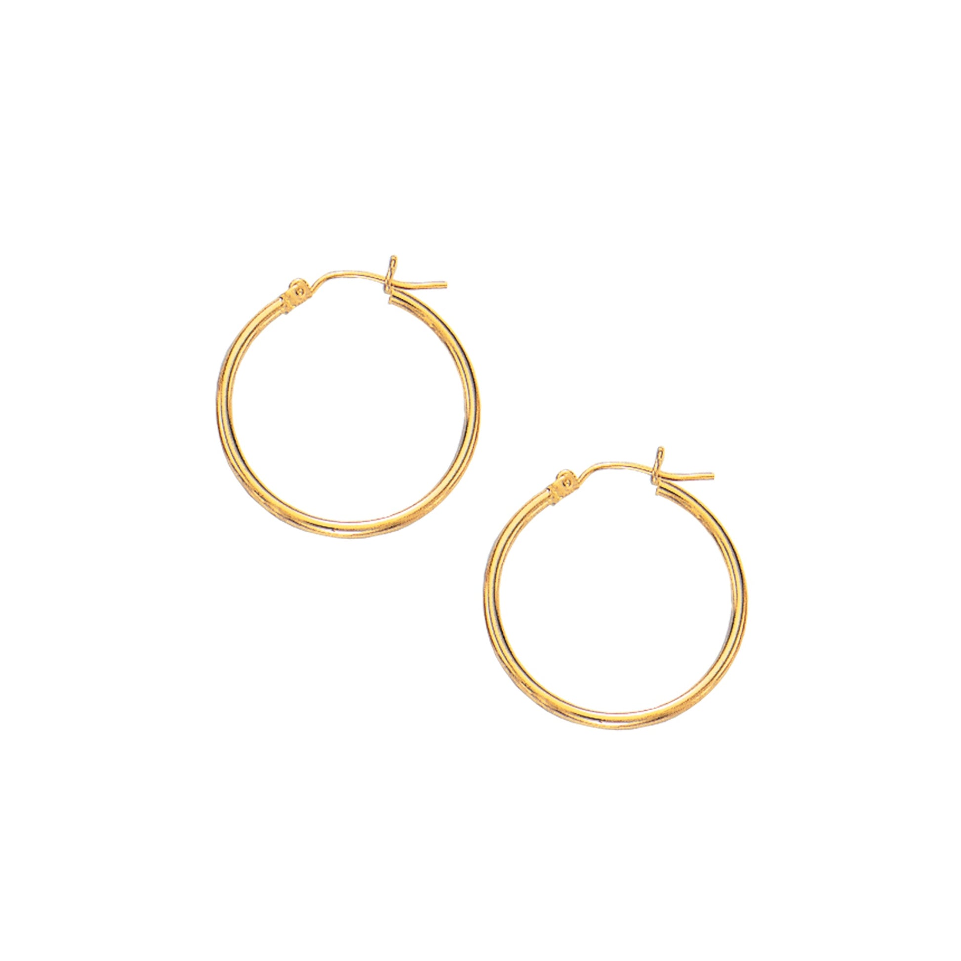 Royal Chain 10K Gold 2x25mm Hoop Earring 208LT