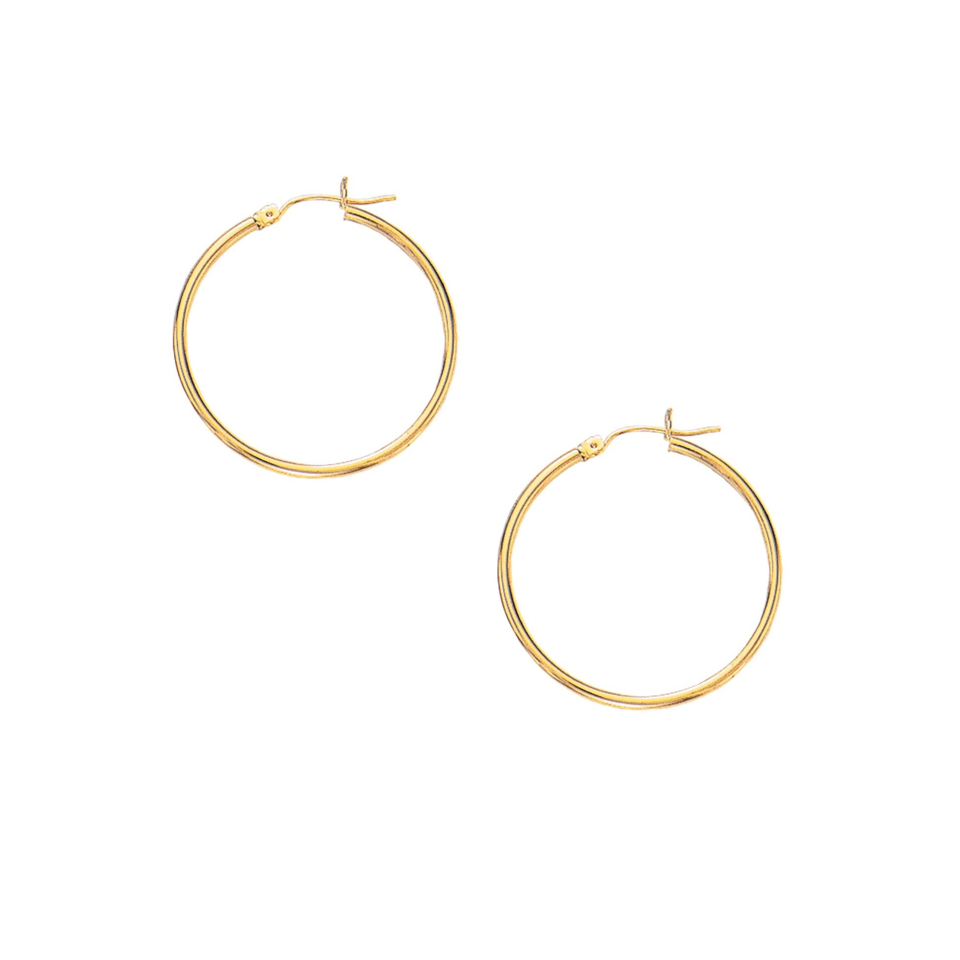 Royal Chain 10K Gold 2x30mm Hoop Earring 209LT