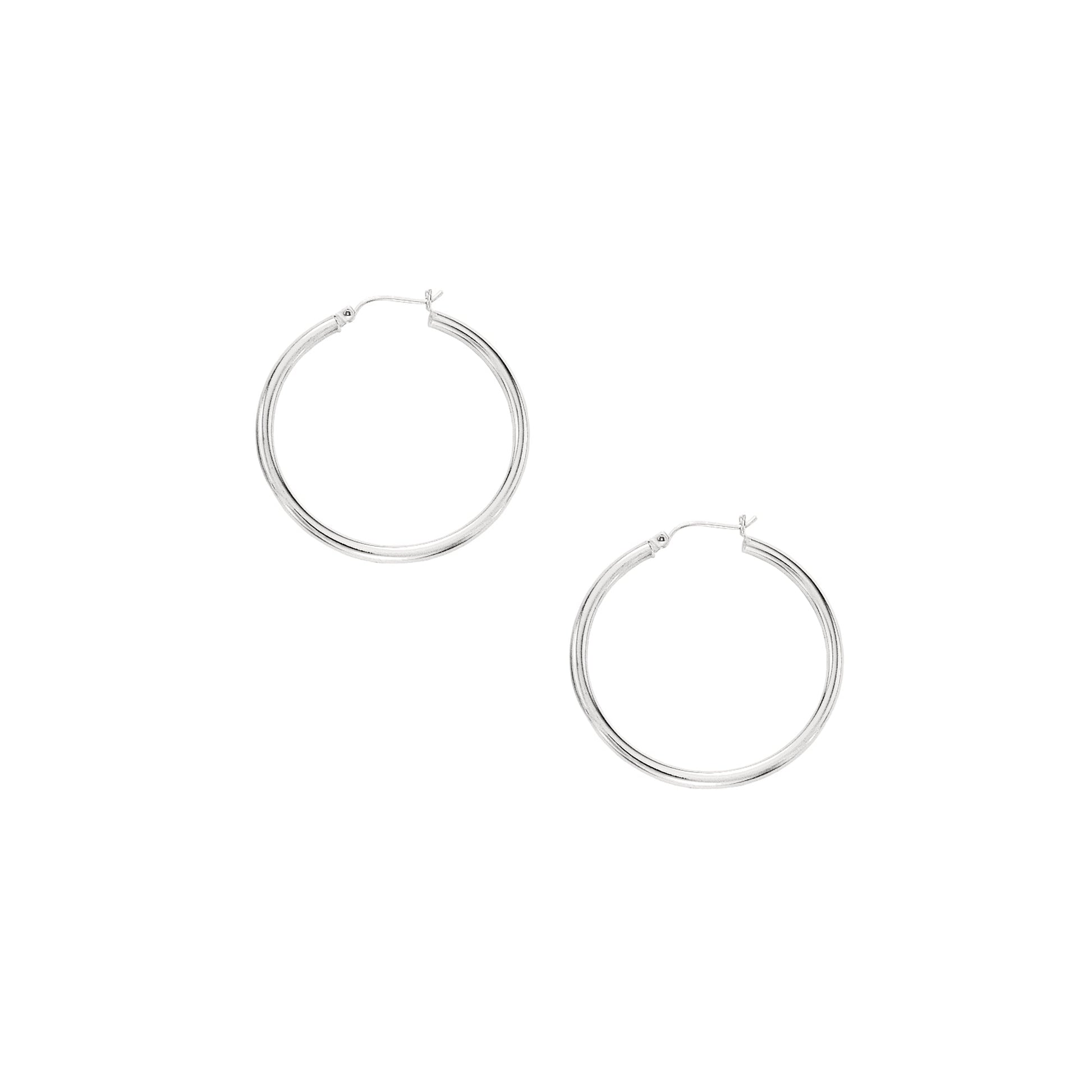 Royal Chain 10K Gold 2x30mm Hoop Earring 209LT