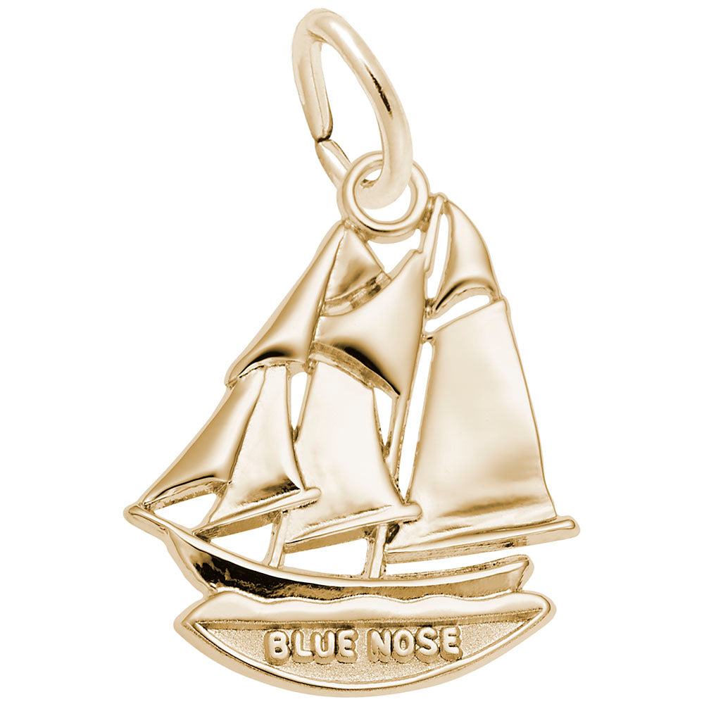Blue Nose Nova Scotia Ship Charm - Travel Jewelry Keepsake 2119