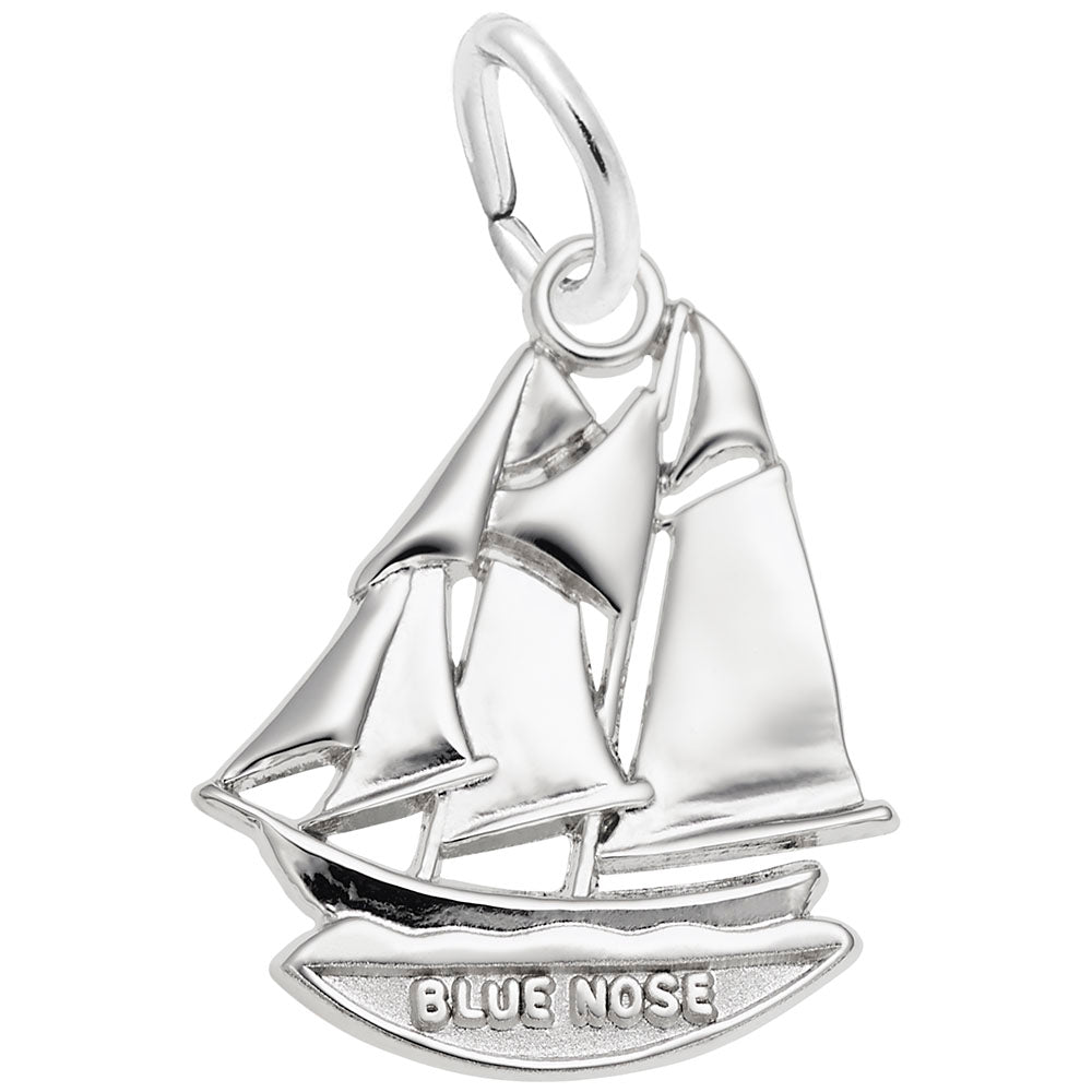 Blue Nose Nova Scotia Ship Charm - Travel Jewelry Keepsake 2119