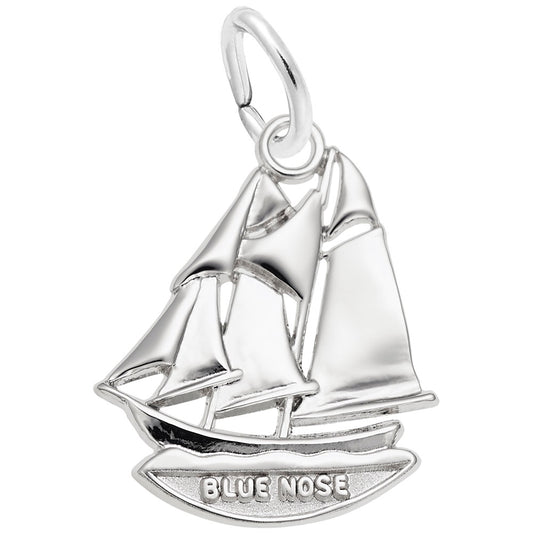 Blue Nose Nova Scotia Ship Charm - Travel Jewelry Keepsake 2119