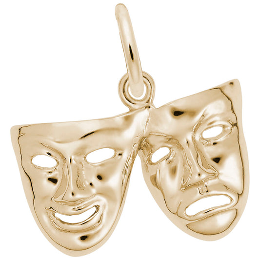 Comedy Tragedy Masks Charm - Arts & Theatre Jewelry Accessory 2123