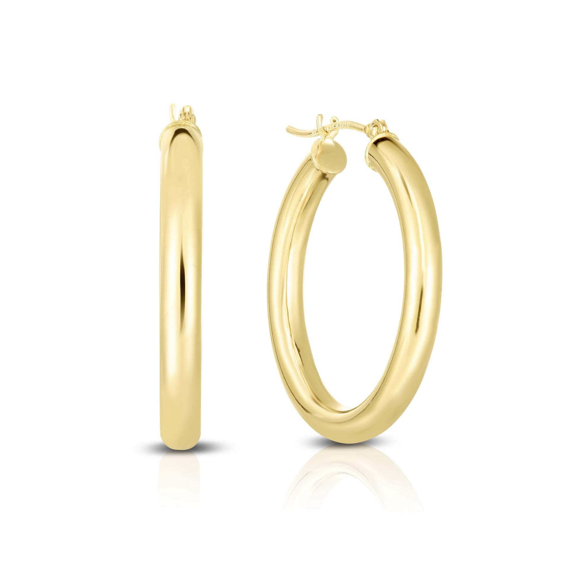 Royal Chain 10K Gold 3x25mm Hoop Earring 213LT