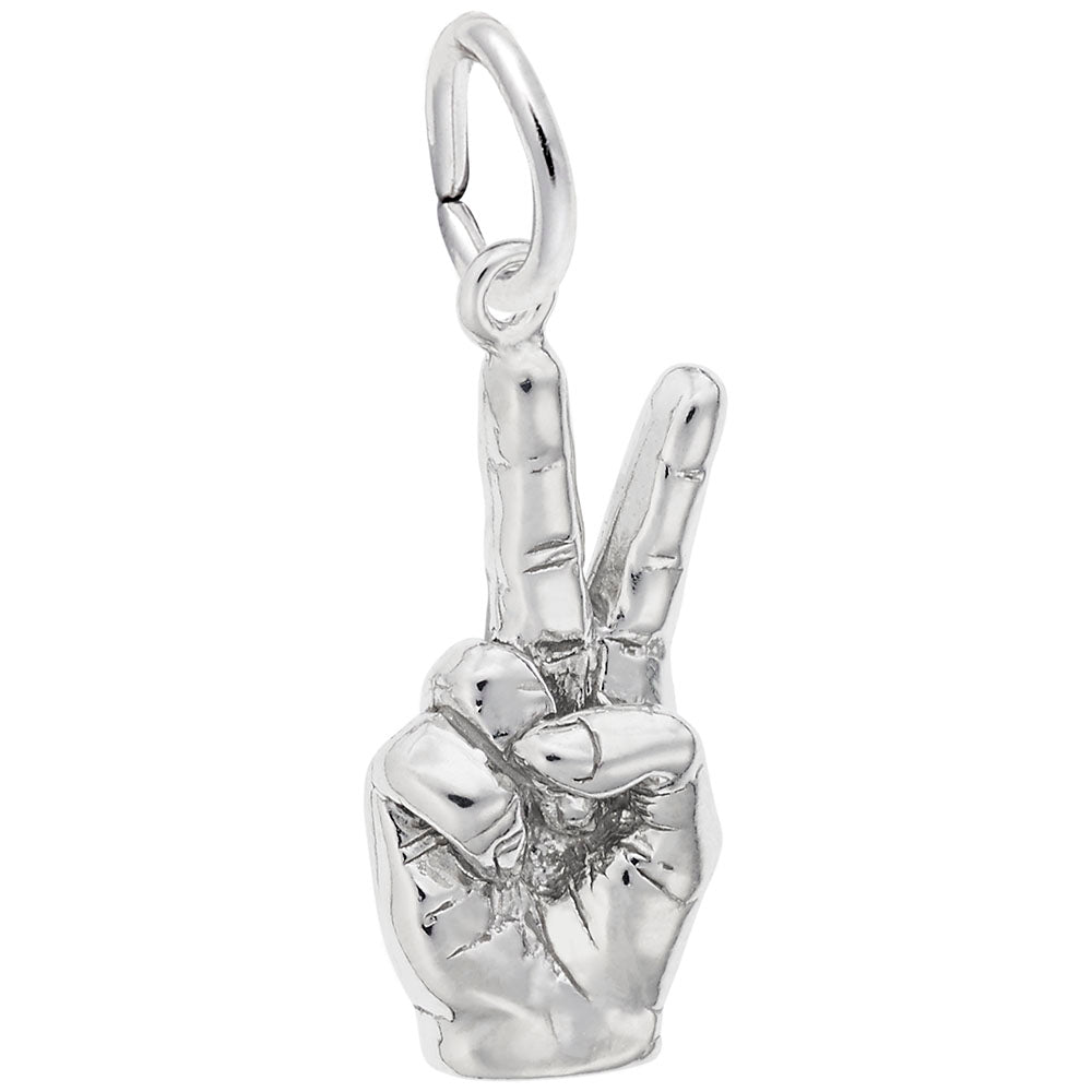 Hand Sign of Peace Charm - Symbolic Jewelry for Serenity 2147