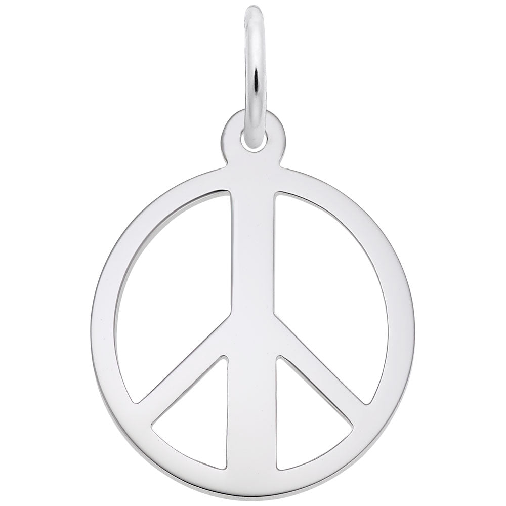 Peace Symbol Charm - Sterling Silver Pendant for Jewelry Making 2148