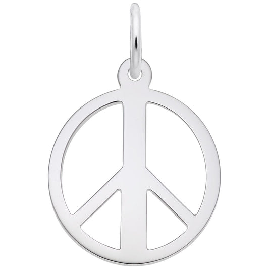 Peace Symbol Charm - Sterling Silver Pendant for Jewelry Making 2148
