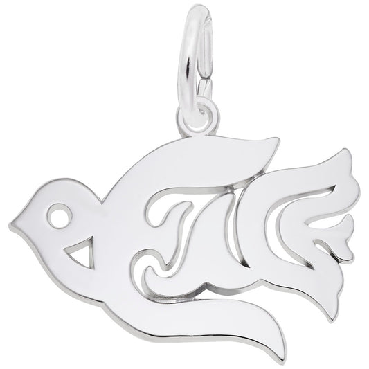 Peace Dove Charm - Elegant Symbol of Hope and Harmony Jewelry 2213