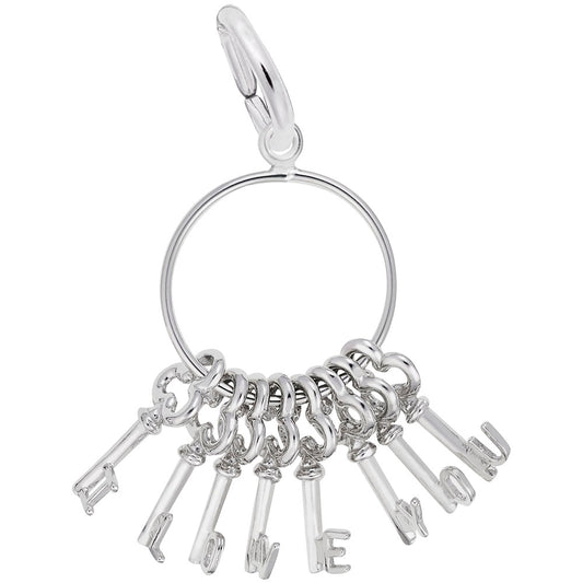 I Love You Skeleton Key Ring Charm for Valentine's Day Gift 2248