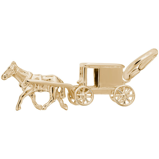 Amish Wagon Charm for Horse Lovers - Unique Pet Jewelry Gift 2254