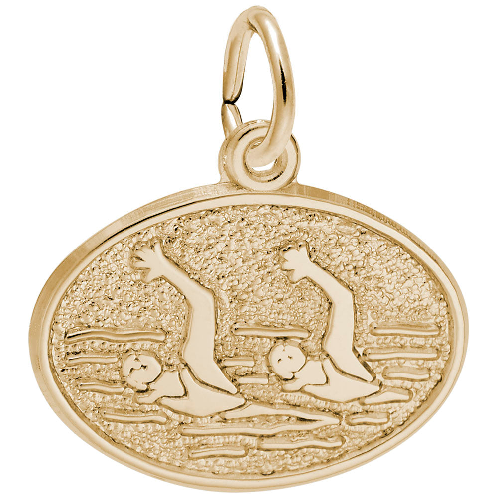 Synchronized Swimming Oval Disc Charm for Aquatic Sports Lovers 2262