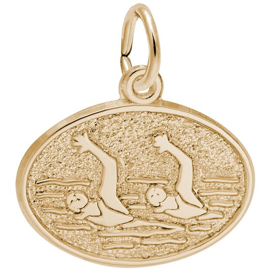 Synchronized Swimming Oval Disc Charm for Aquatic Sports Lovers 2262