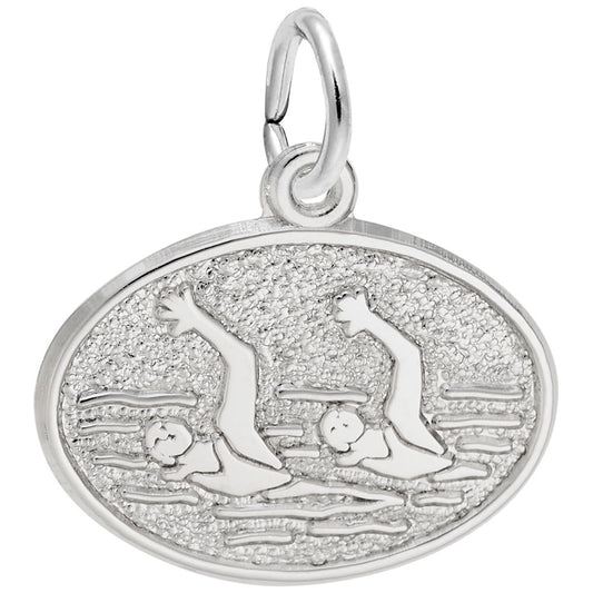 Synchronized Swimming Oval Disc Charm for Aquatic Sports Lovers 2262