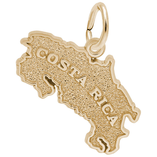 Costa Rica Map Charm - Travel Souvenir Jewelry for Adventurers 2265