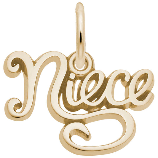 Niece Script Charm - Elegant Family Jewelry for Cherished Bonds 2266