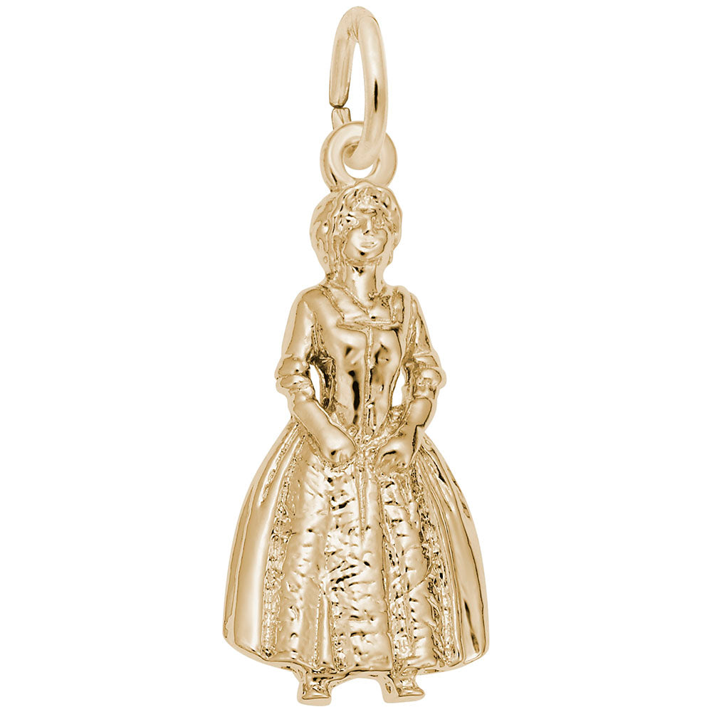 Colonial Woman Charm - Historical Travel Jewelry for Collectors 2273