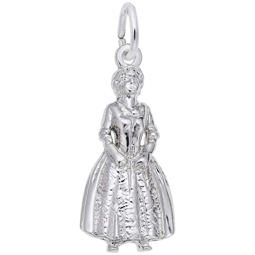 Colonial Woman Charm - Historical Travel Jewelry for Collectors 2273