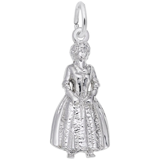 Colonial Woman Charm - Historical Travel Jewelry for Collectors 2273