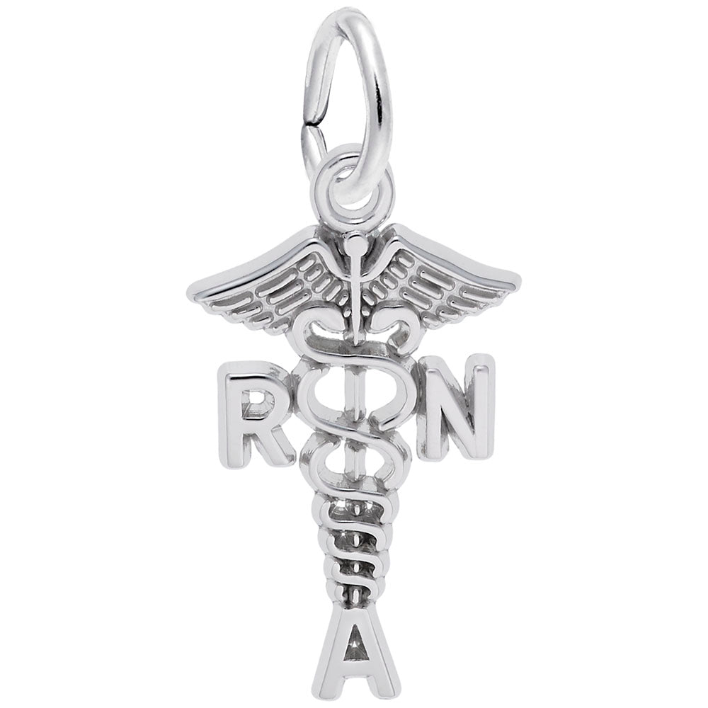 Registered Nursing Assistant Caduceus Charm for Medical Professionals 2279