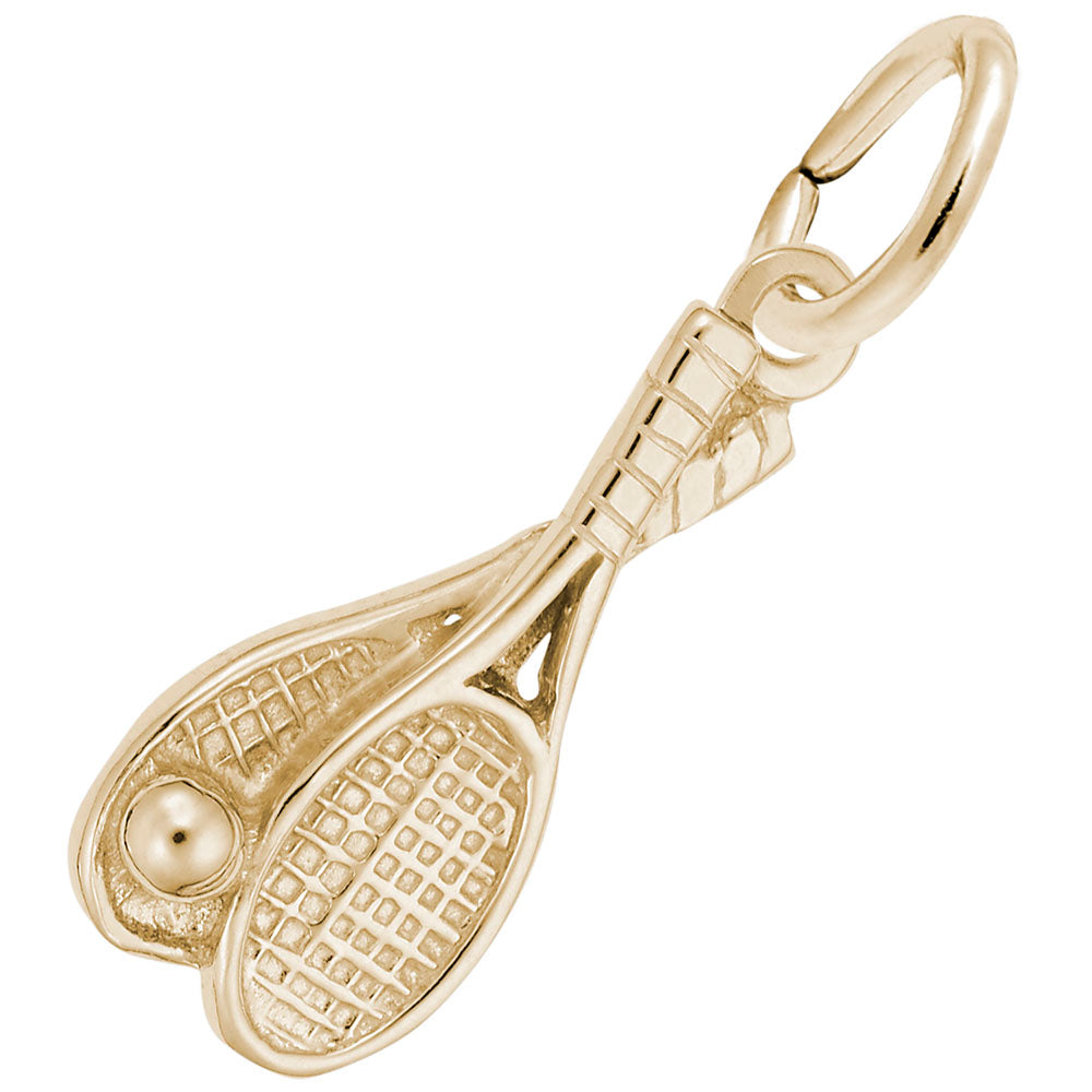 Premium Tennis Racquet Pair Charm for Sports Jewelry Lovers 2308