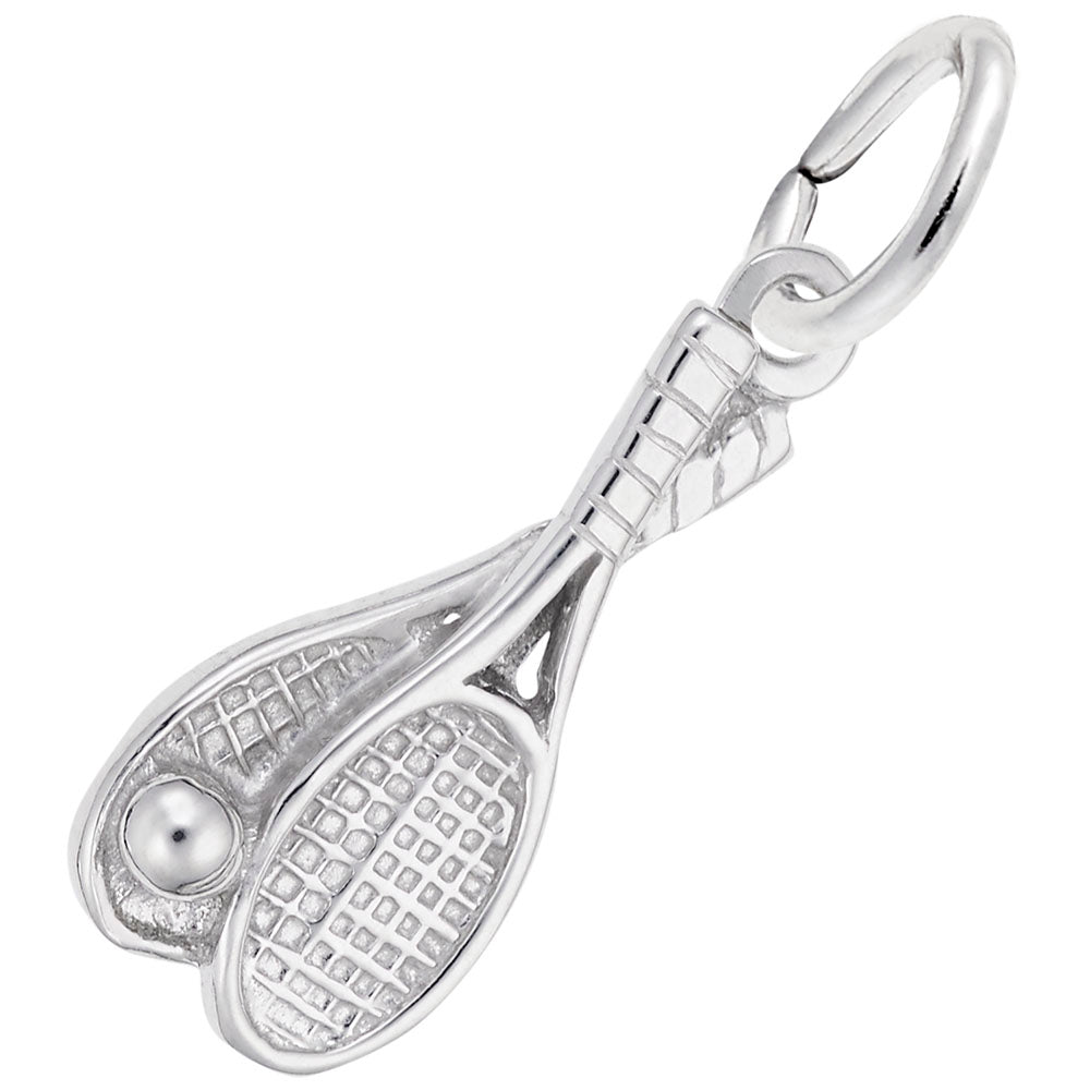 Premium Tennis Racquet Pair Charm for Sports Jewelry Lovers 2308