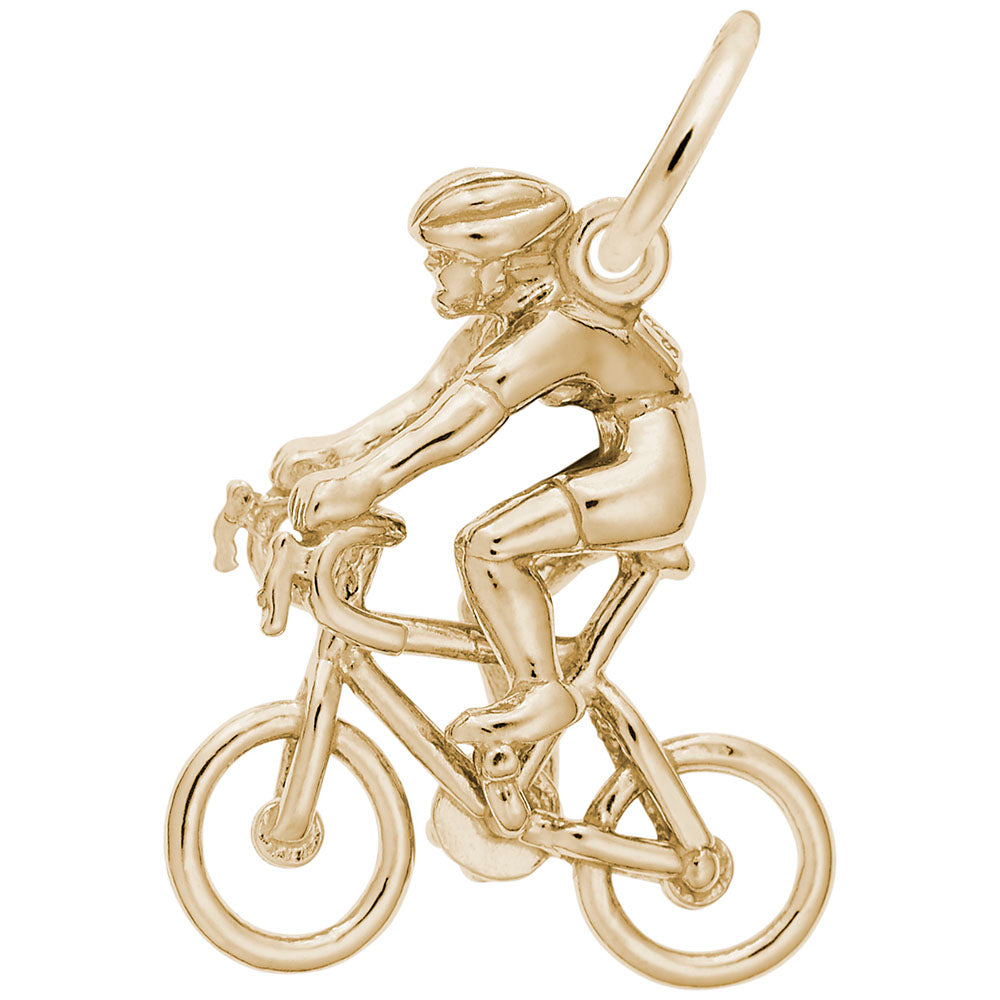 Sterling Silver Cyclist Charm for Bike Lovers - Rembrandt Charms 2312