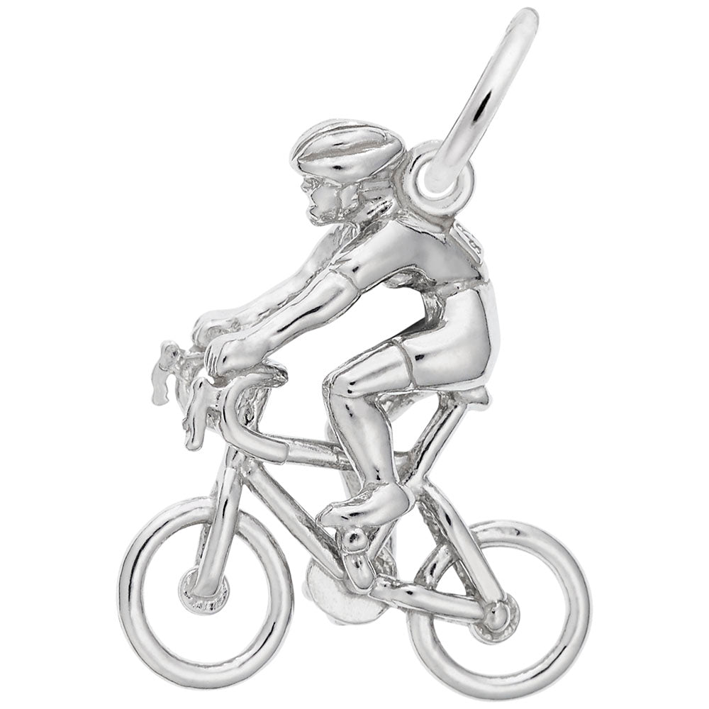 Sterling Silver Cyclist Charm for Bike Lovers - Rembrandt Charms 2312