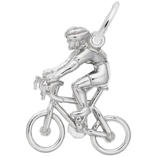 Sterling Silver Cyclist Charm for Bike Lovers - Rembrandt Charms 2312