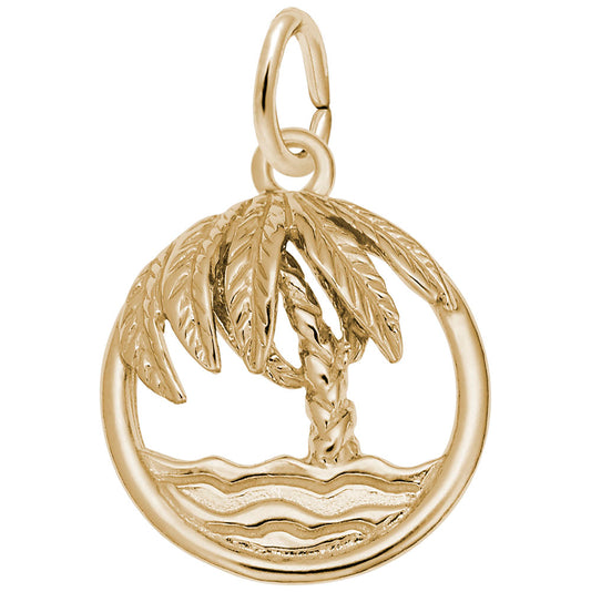 Beach Palm Tree Charm - Nautical Jewelry for Ocean Lovers 2343
