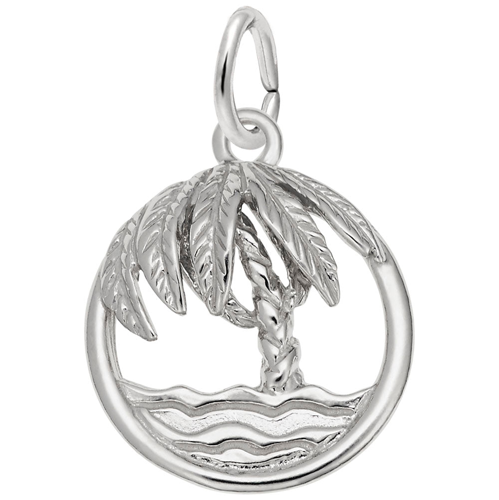 Beach Palm Tree Charm - Nautical Jewelry for Ocean Lovers 2343