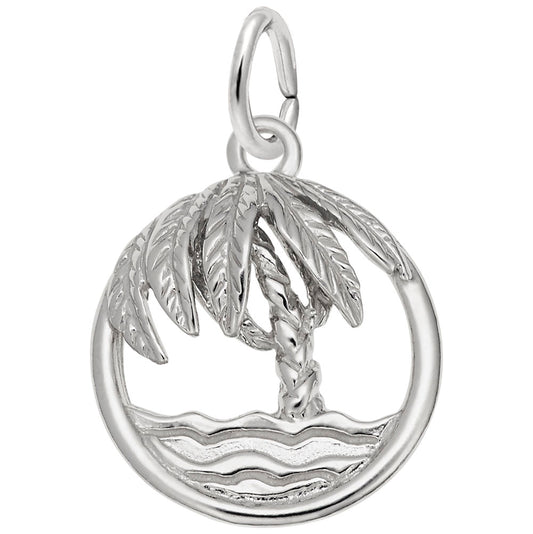 Beach Palm Tree Charm - Nautical Jewelry for Ocean Lovers 2343