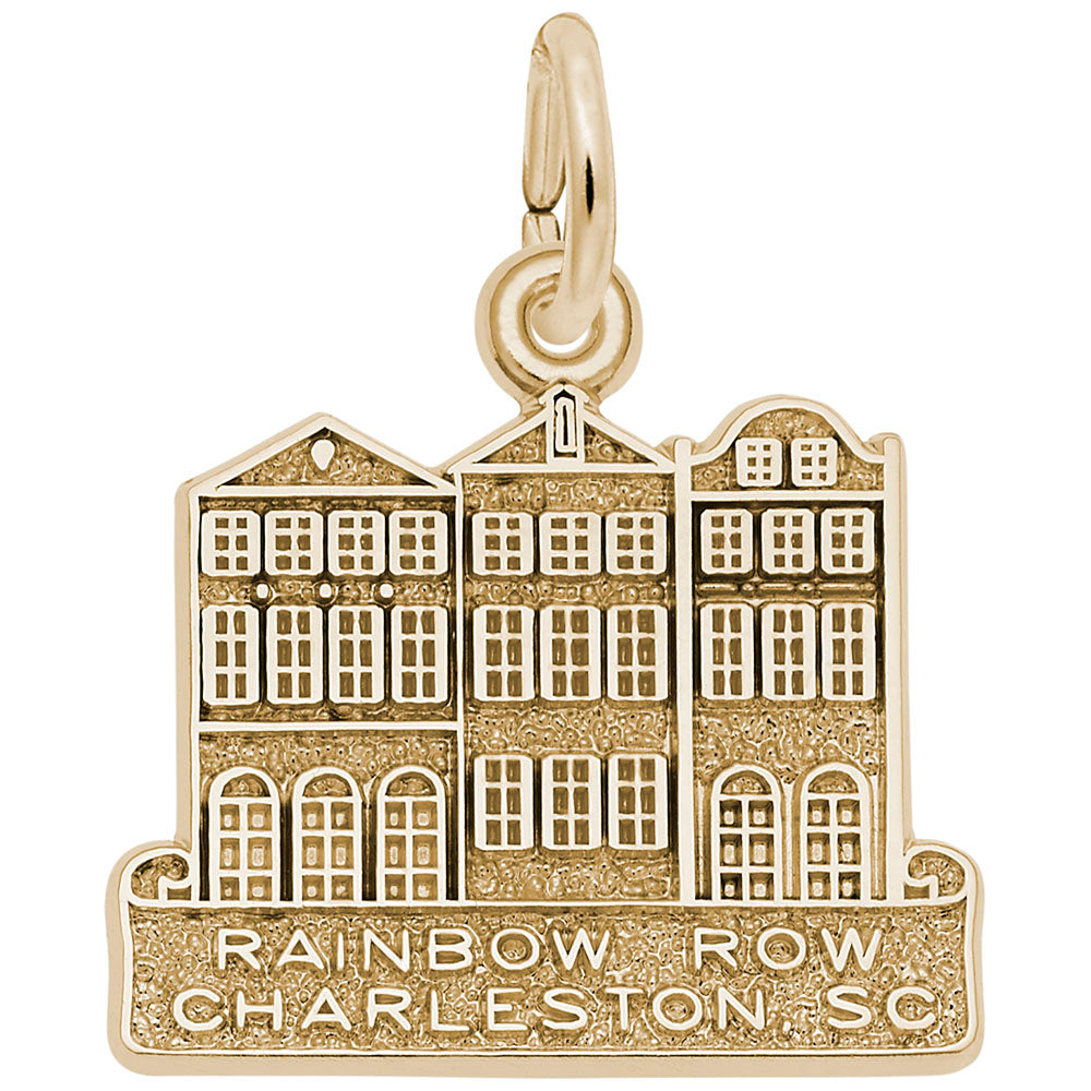 Rainbow Row Houses Charm - Colorful Travel Souvenir Jewelry 2386