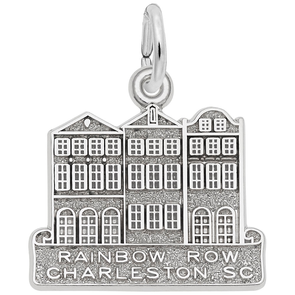 Rainbow Row Houses Charm - Colorful Travel Souvenir Jewelry 2386