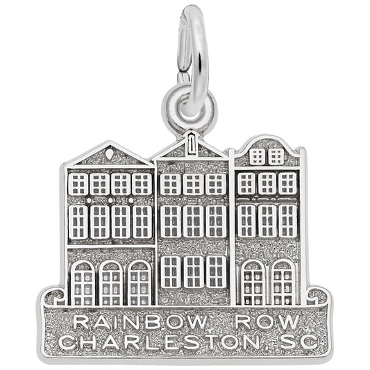 Rainbow Row Houses Charm - Colorful Travel Souvenir Jewelry 2386