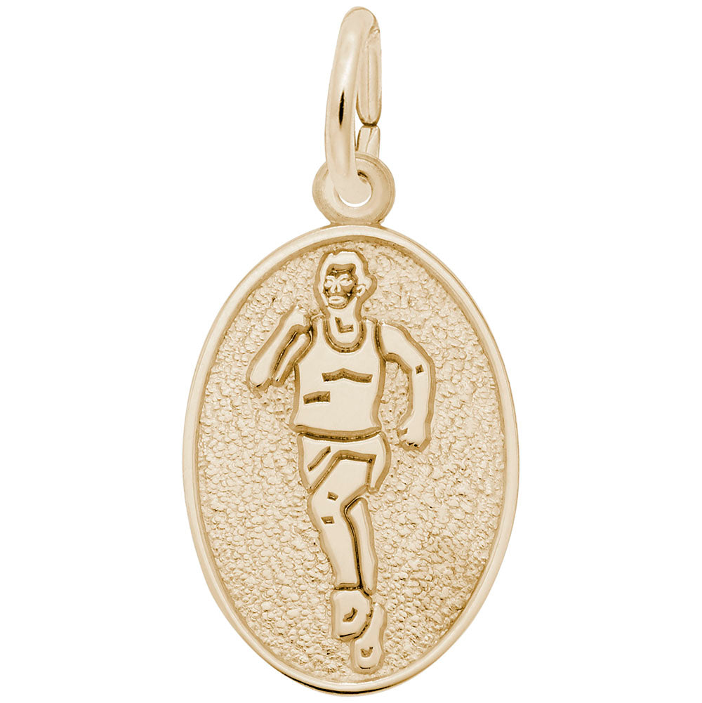 Runner Oval Disc Charm for Sports Enthusiasts - Rembrandt Charms 2420