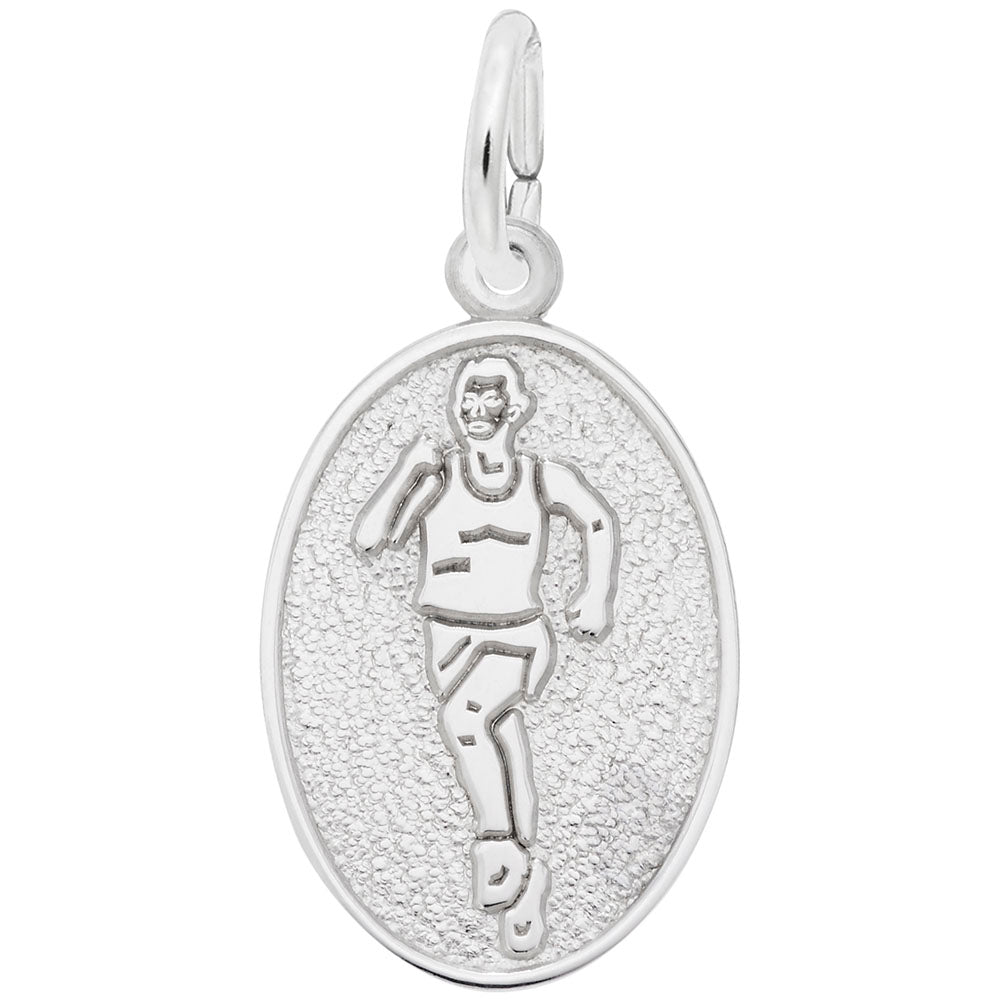 Runner Oval Disc Charm for Sports Enthusiasts - Rembrandt Charms 2420