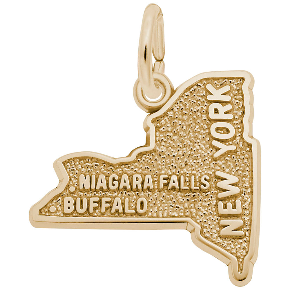 Western New York Map Charm - Travel Souvenir for Niagara Falls 2451