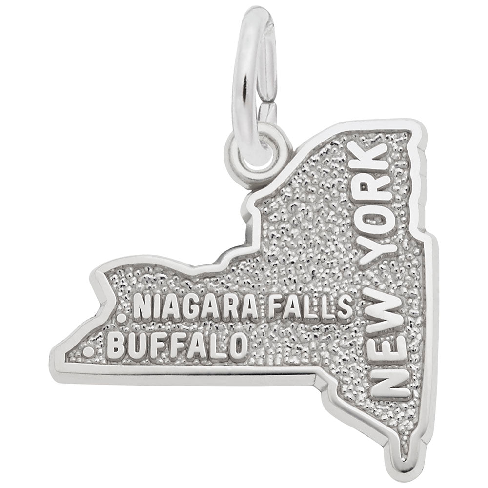Western New York Map Charm - Travel Souvenir for Niagara Falls 2451