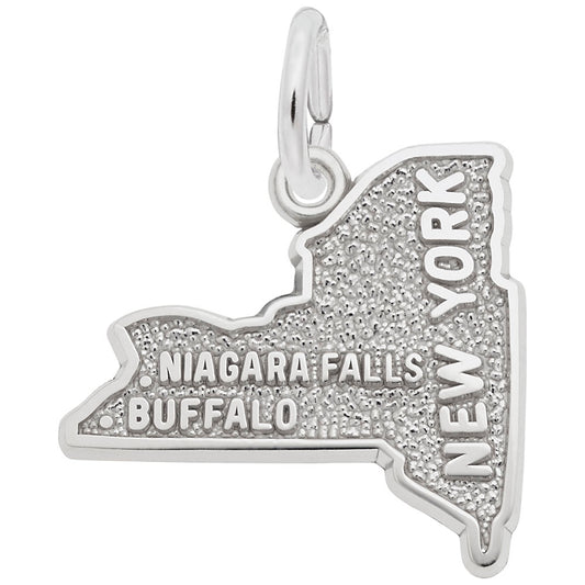 Western New York Map Charm - Travel Souvenir for Niagara Falls 2451