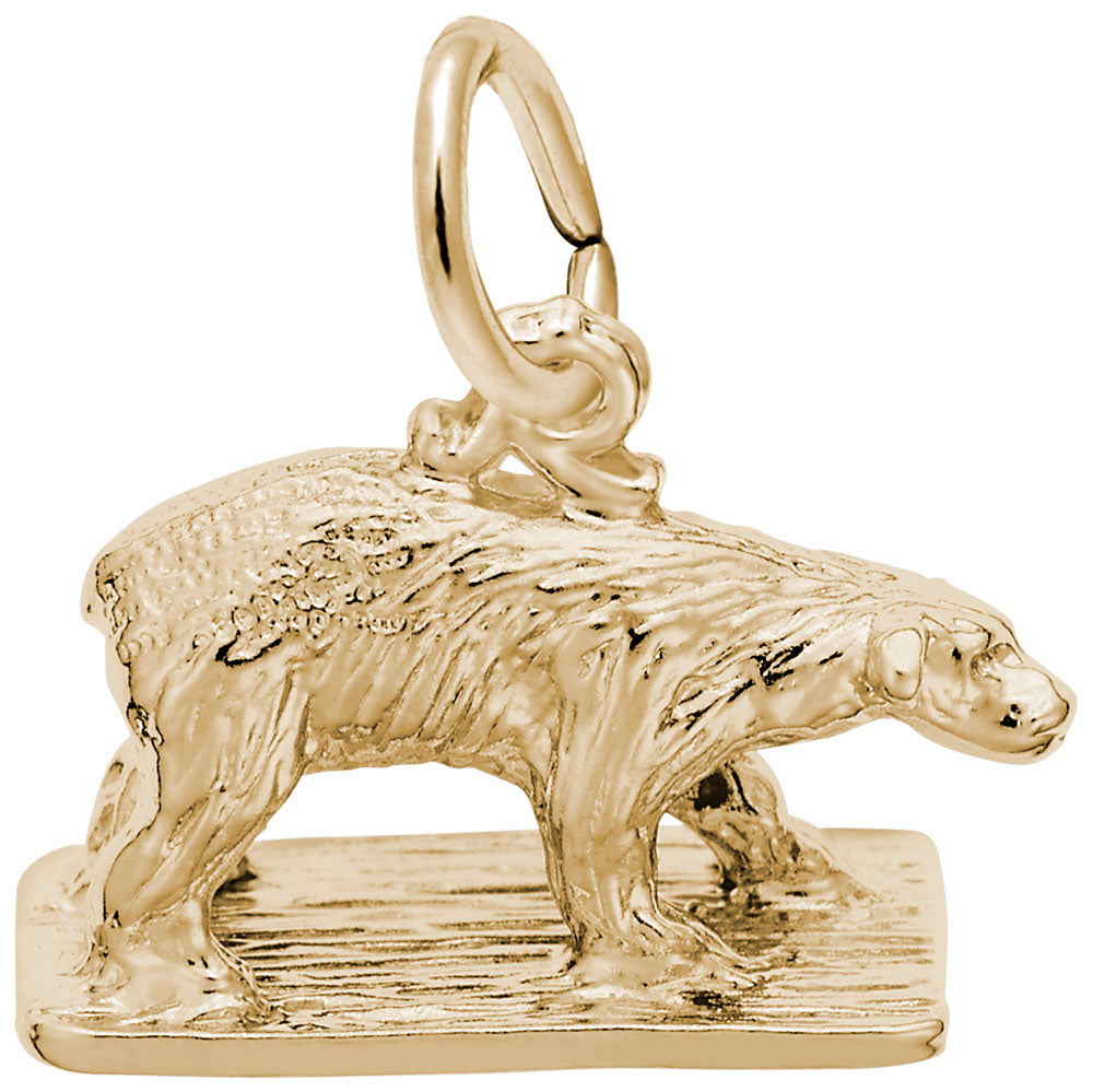 Polar Bear on Ice Charm - Adorable Zoo Animal Jewelry Piece 2457
