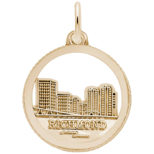 Richmond Skyline Disc Charm - Travel Souvenir Jewelry Gift 2467
