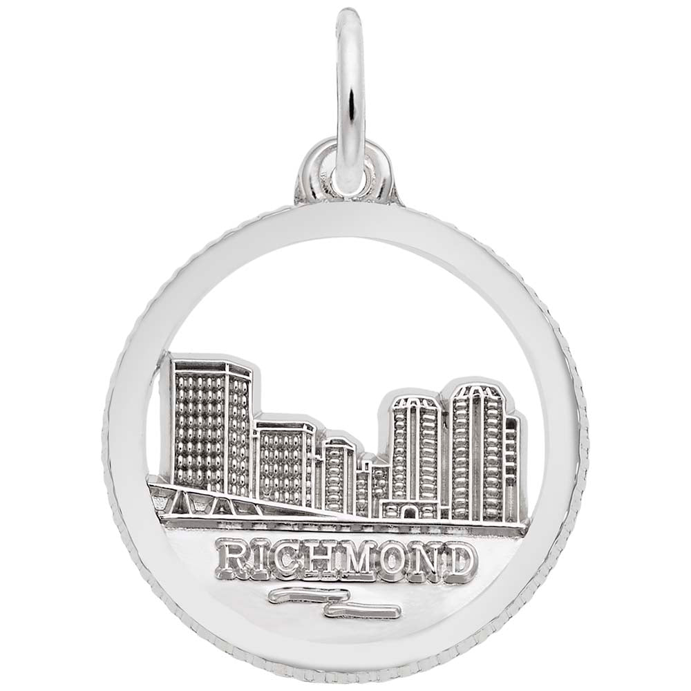 Richmond Skyline Disc Charm - Travel Souvenir Jewelry Gift 2467