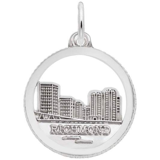 Richmond Skyline Disc Charm - Travel Souvenir Jewelry Gift 2467