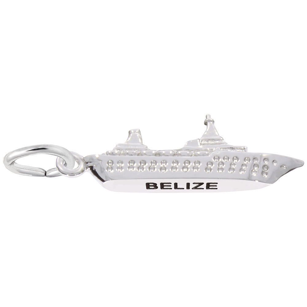 3D Belize Cruise Ship Charm - Travel Jewelry for Island Lovers 2522